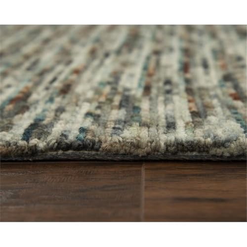 Rizzy Home Alora Decor Laine 5'X7'6" Stripes Beige/Gray/Rust/Blue Hand-Tufted Area Rug