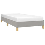 vidaXL Twin Size Bed Frame with Plywood Slats, Platform Bed Frame, Fabric Upholstered Mattress Foundation, No Box Spring Needed & Easy Assembly, Light Gray, Without Mattress