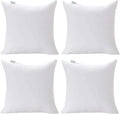 Acanva Premium Polyester Stuffer Square Form Sham Throw Pillow Inserts, 16X16 Inch(4 Count), White