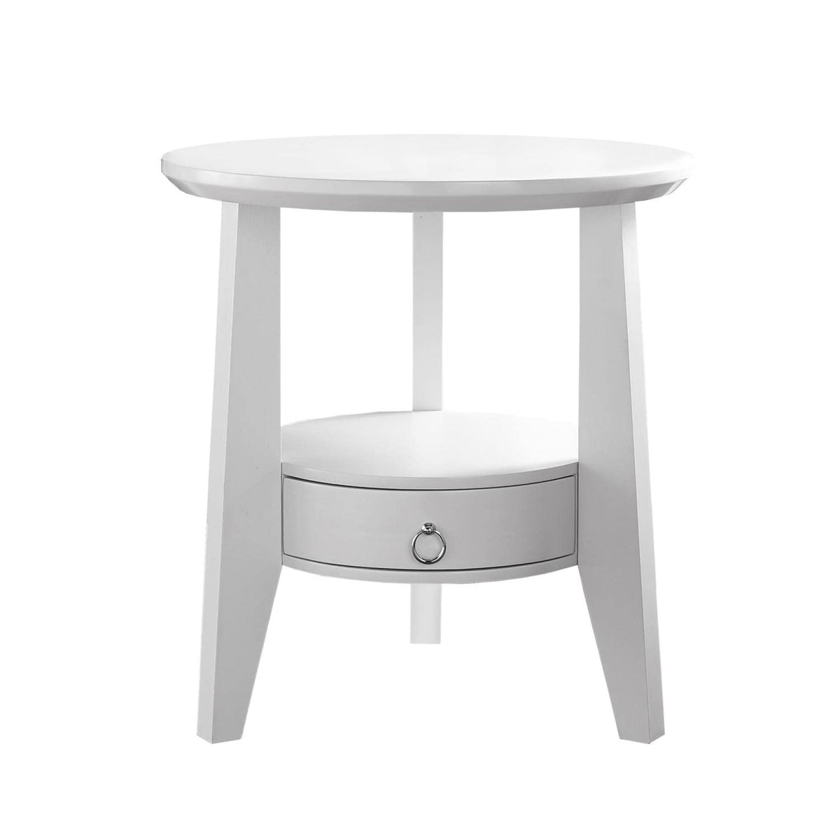 Monarch Specialties White Accent Table with 1 Drawer, 23-Inch