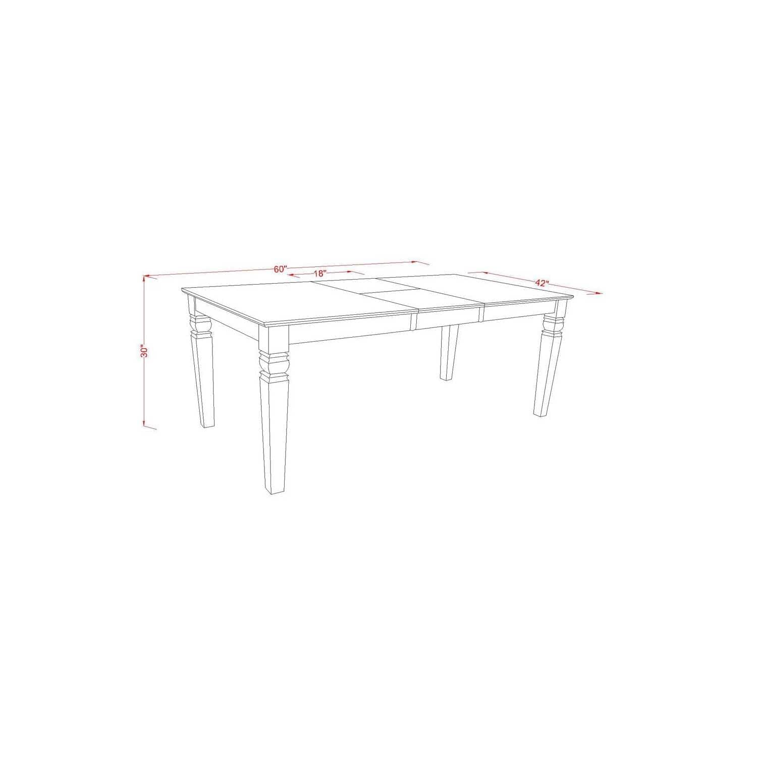 East West Furniture Wet-Bmk-T On Rectangular Dining Table With 18 In Butterfly Leaf In Buttermilk And Cherry Finish