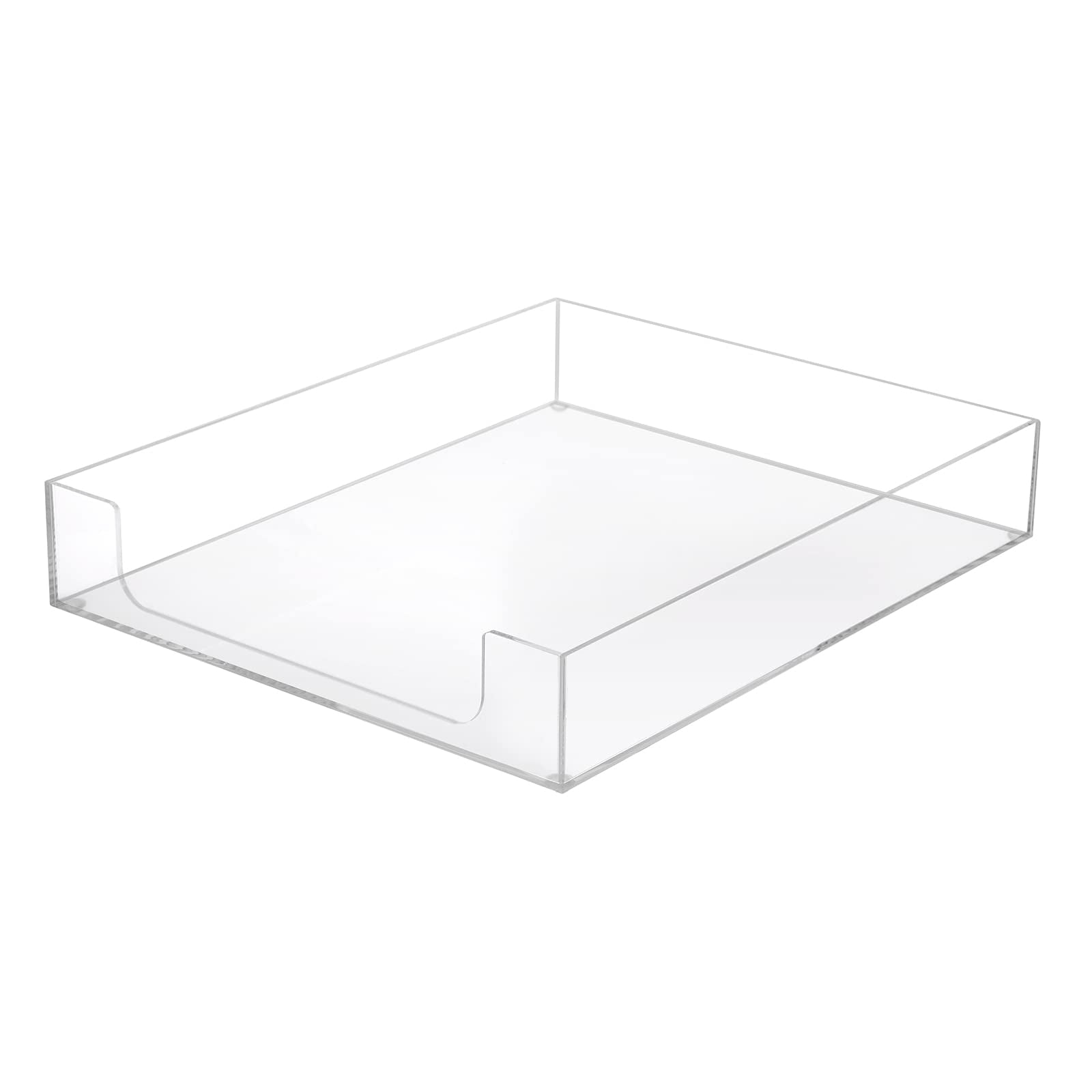 Btsky Multipurpose A4 File Tray Clear Acrylic Desk Organizer - Elegant Letter Size Documents Tray For Office, Cosmetics, Bathroo