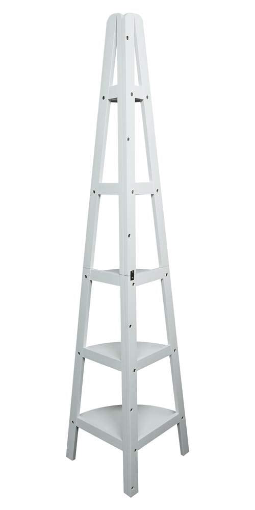 Casual Home 5-Shelf Corner Ladder Bookcase, White (Pack Of 1)