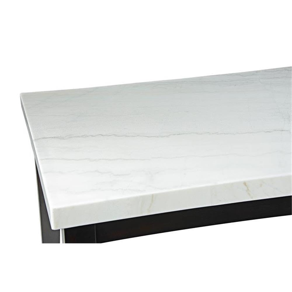 Steve Silver Furniture Westby Top Dining, 38" L x 64" W x 30" H, White Marble, Ebony Wood
