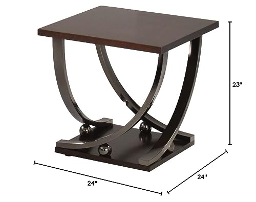 Acme Isiah Square Metal End Table In Black