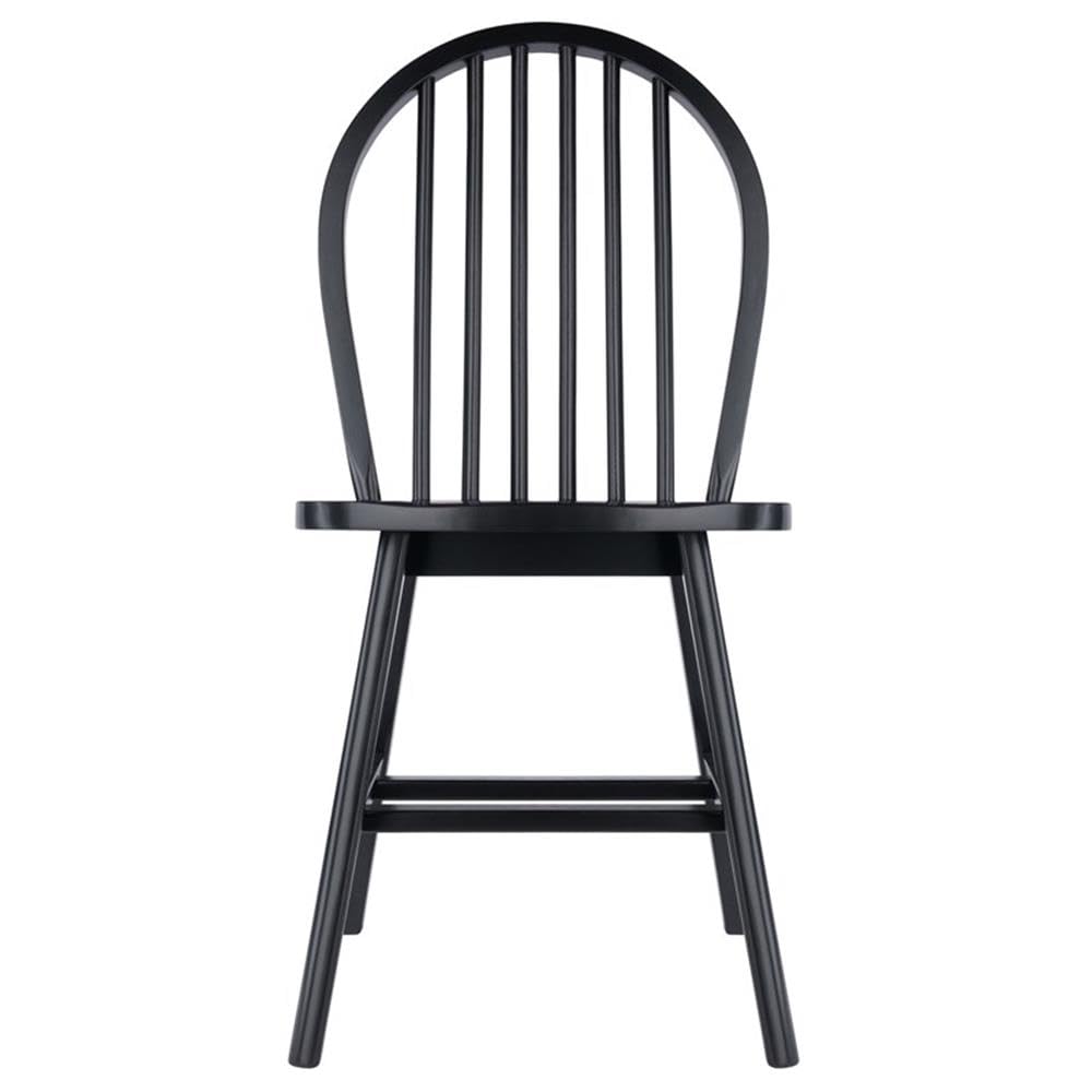Winsome Windsor 2-Piece Chair Set, Solid Wood, Black Finish