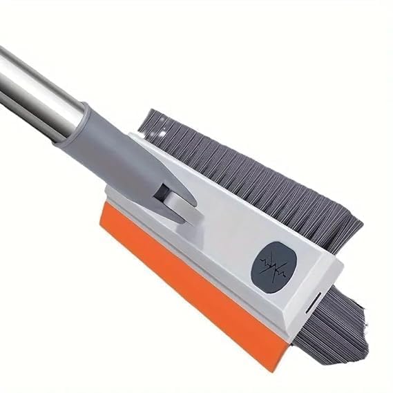 ONEFLESH Bathroom Cleaning Brush with Wiper 3 in 1Tiles Cleaning Brush Floor Scrub Bathroom Brush with Long Handle 180 Rotate_(A