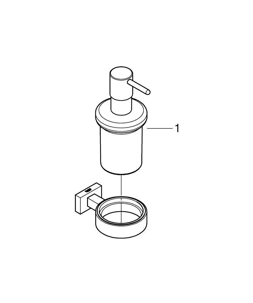 Grohe 40756001 Essentials Cube Soap Dispenser With Holder