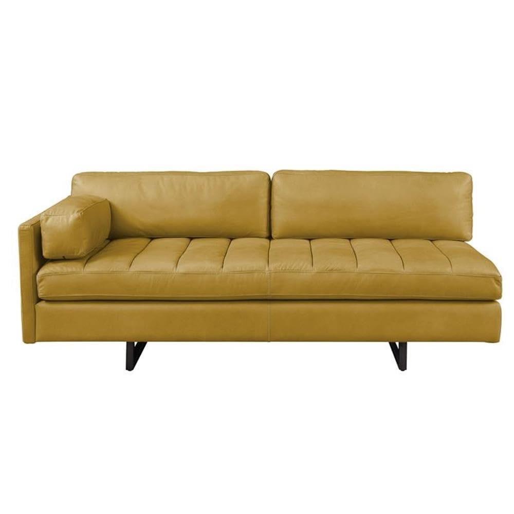 Acme Radia Sofa with Pillow in Yellow Turmeric Top Grain Leather