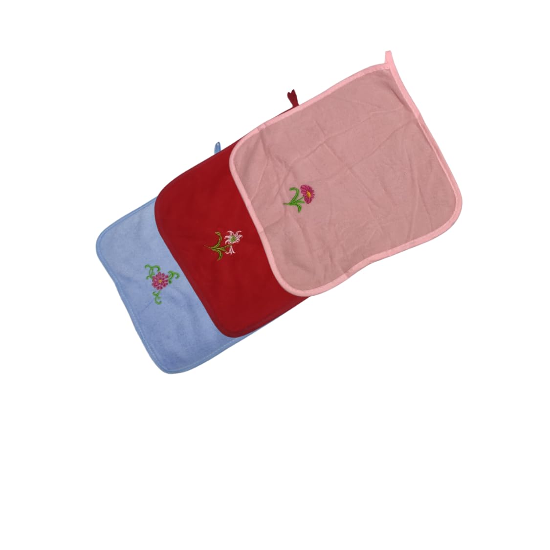 LookTrendyNow Micro Fibre Hand Towel 10X10 CMS Pack of 3 (1 Piece RED, 1 Piece Blue, 1 Piece Pink) Pack of 3 for Men, Women Kids