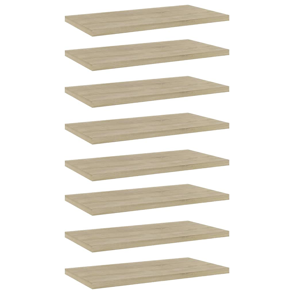 vidaXL 8 pcs Sonoma Oak Bookshelf Boards 15.7&quot;x7.9&quot;x0.6&quot; - Quality Engineered Wood Replacement Shelves for Extra Storage