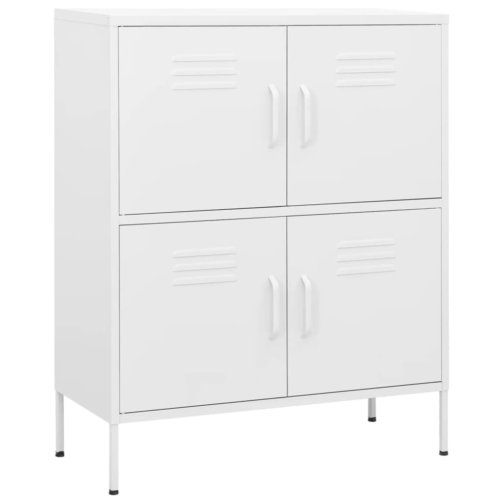 vidaXL White Steel Cabinet - Versatile Storage Organizer with Adjustable Shelves - Practical Dimension - Size: 31.5" x 13.8" x 40"