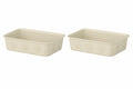 Stork Nojig Organiser, 2 Pack, Plastic, Beige, 15X20X5 Cm, Drawer Divider, For Kitchen, Bathroom, And Desk