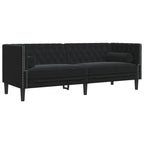 vidaXL Chesterfield 3 Seater Black Velvet 3 Seater Sofa 3 Seater Sofa Lounge Sofa 3 Seater Sofa Upholstered Sofa