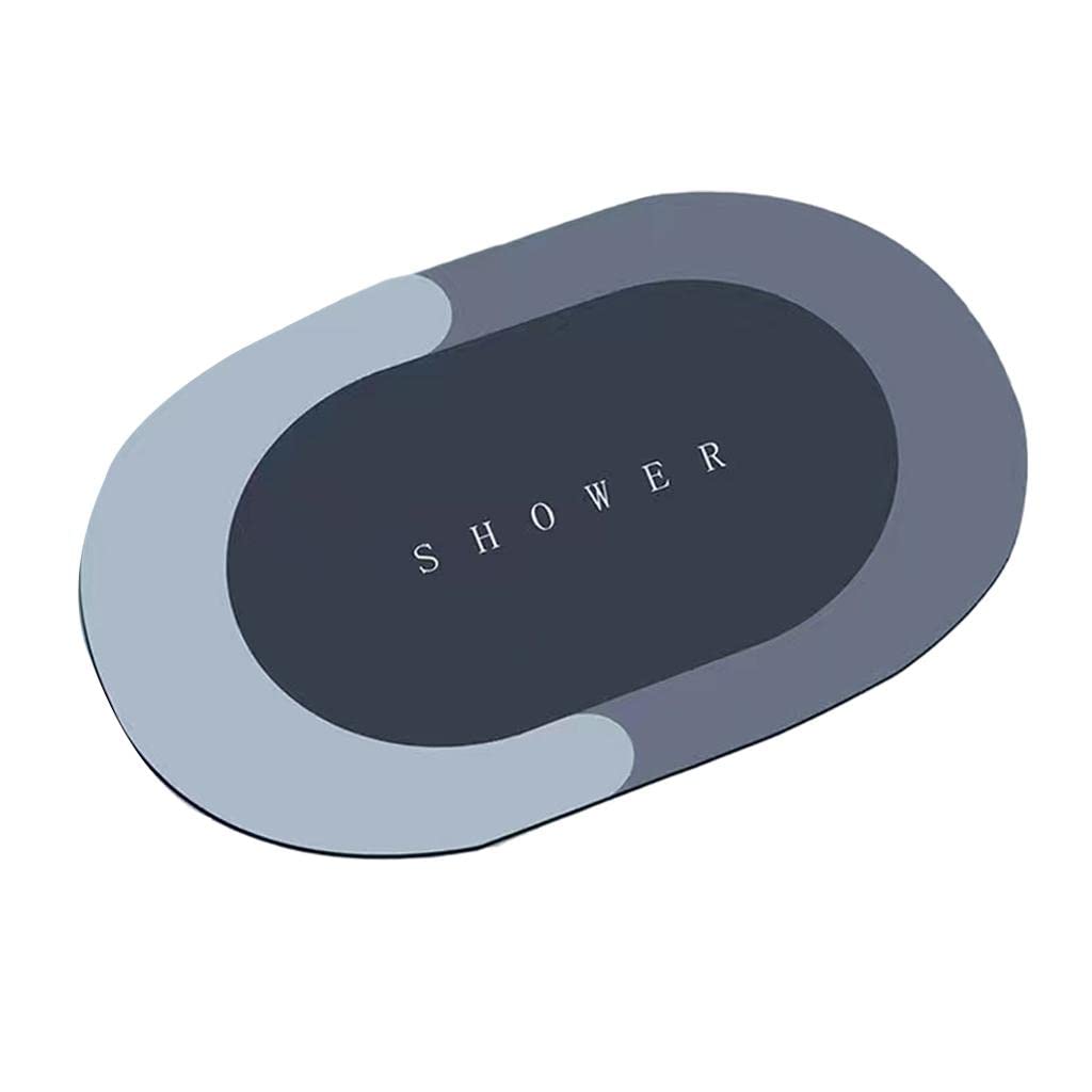 Enakshi 19 x 31 Non Slip Shower Mat Durable Floor Mat for Toilet Bath Room Oval Blue|Home & Garden | Rugs & Carpets | Door Mat