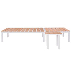 vidaXL Sun Lounger Set with Tea Table - Aluminum WPC Construction, Weather-Resistant, Lightweight and Durable for Patio or Garden Use, Includes 1 Lounger & 1 Table