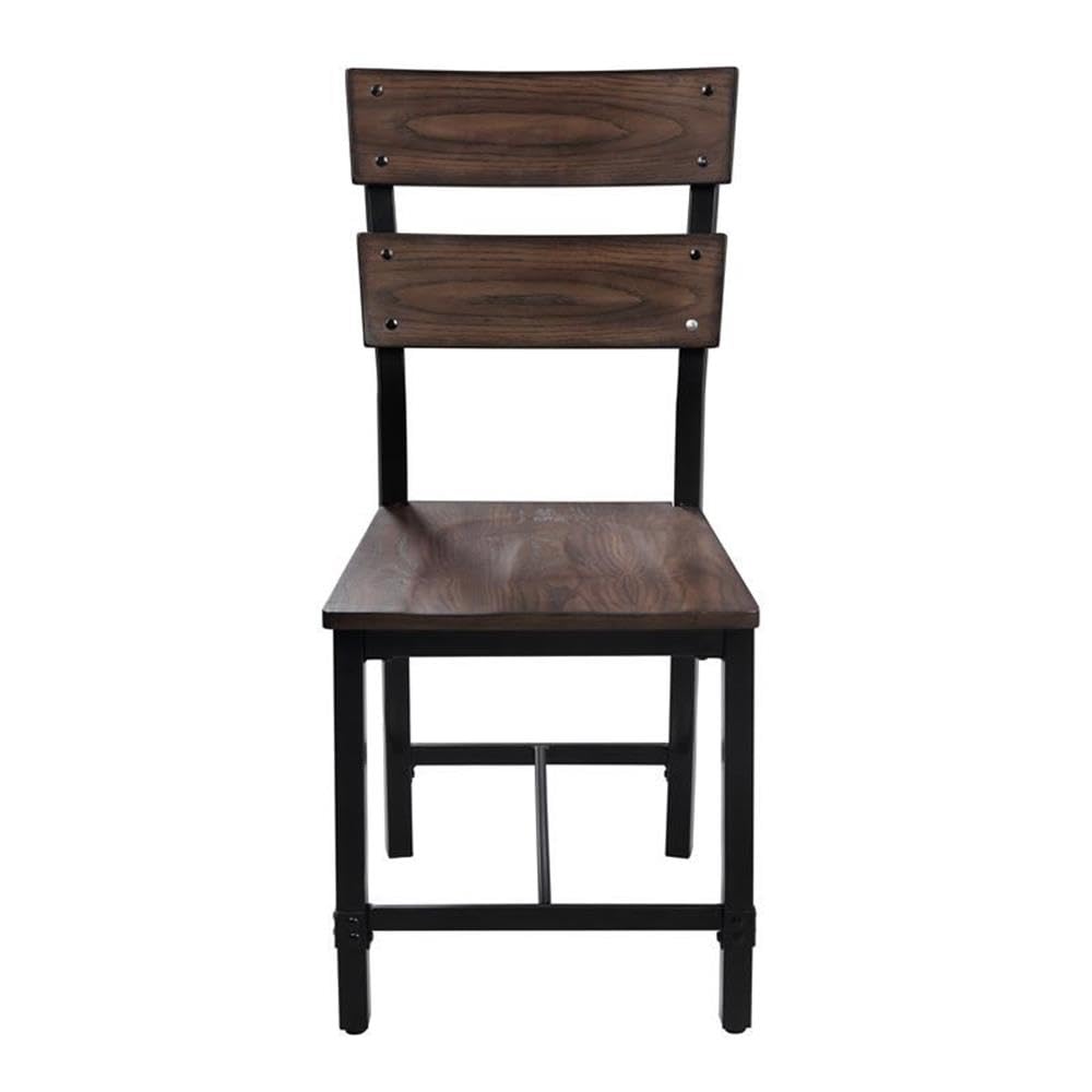 Acme Mariatu Wooden Armless Side Chair in Oak Set of 2