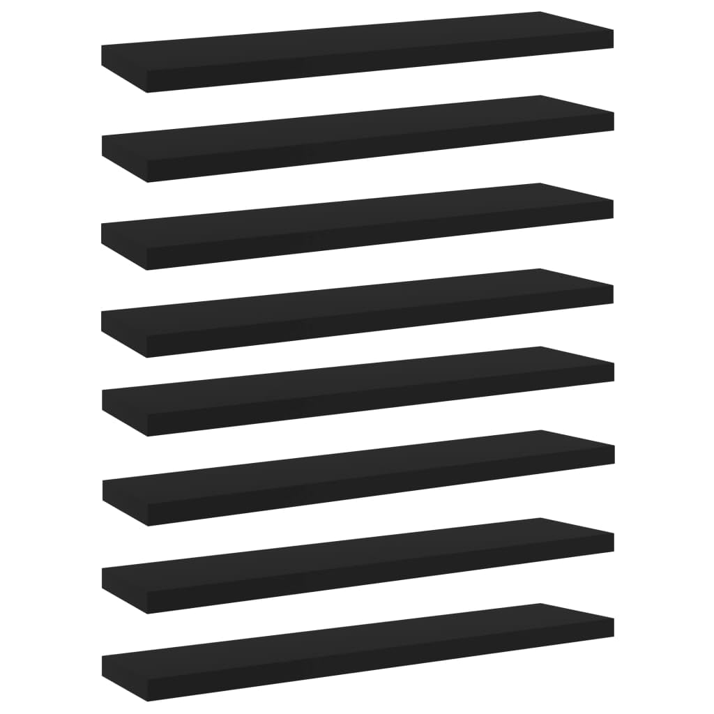 iFCOW Bookshelf Boards 8 pcs Black 15.7&quot;x3.9&quot;x0.6&quot; Chipboard