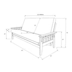 Kodiak Tucson Queen Futon Frame and Mattress Set - Wood Futon with Mattress Included in Thunder Gray Color