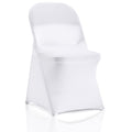 Bricia 12 Pcs White Stretch Spandex Folding Chair Slipcovers, Dining Room Chair Covers Stretch Chair Slipcovers Protector For We