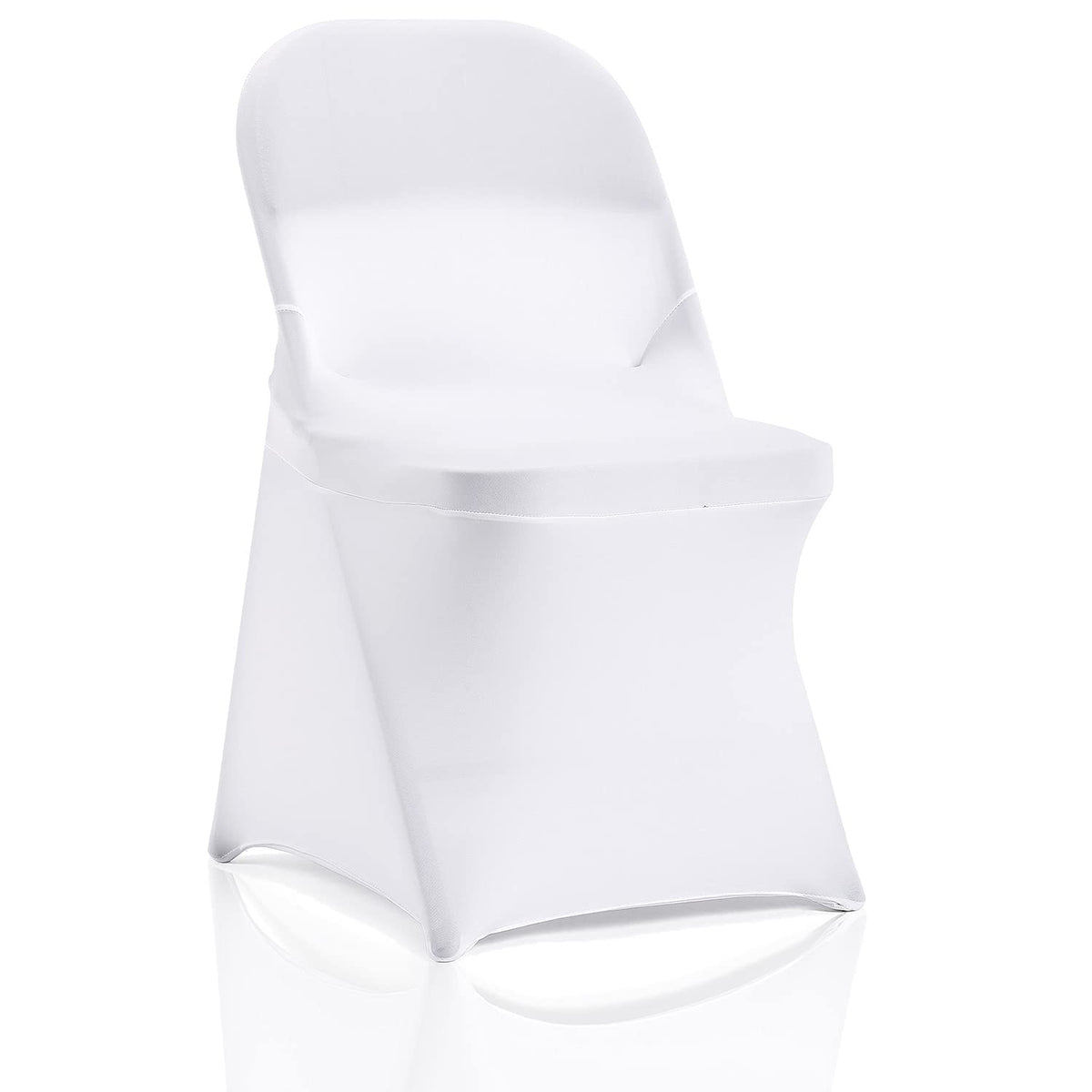 Bricia 12 Pcs White Stretch Spandex Folding Chair Slipcovers, Dining Room Chair Covers Stretch Chair Slipcovers Protector For We