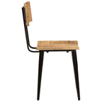 vidaXL Solid Wood Mango Dining Chairs (2 pcs) - Antique-Style, Iron-Structured, Multifunctional Accent Furniture for Kitchen/Dining Room/Living Room