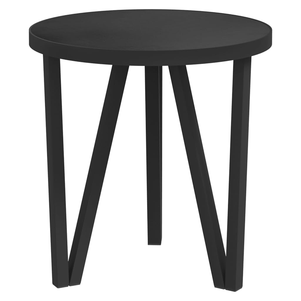 vidaXL Minimalist Tea Table with Powder-Coated Steel & MDF Construction - Versatile Side/End/Coffee Table for Living Room, Lounge Area, or Bedroom - Black