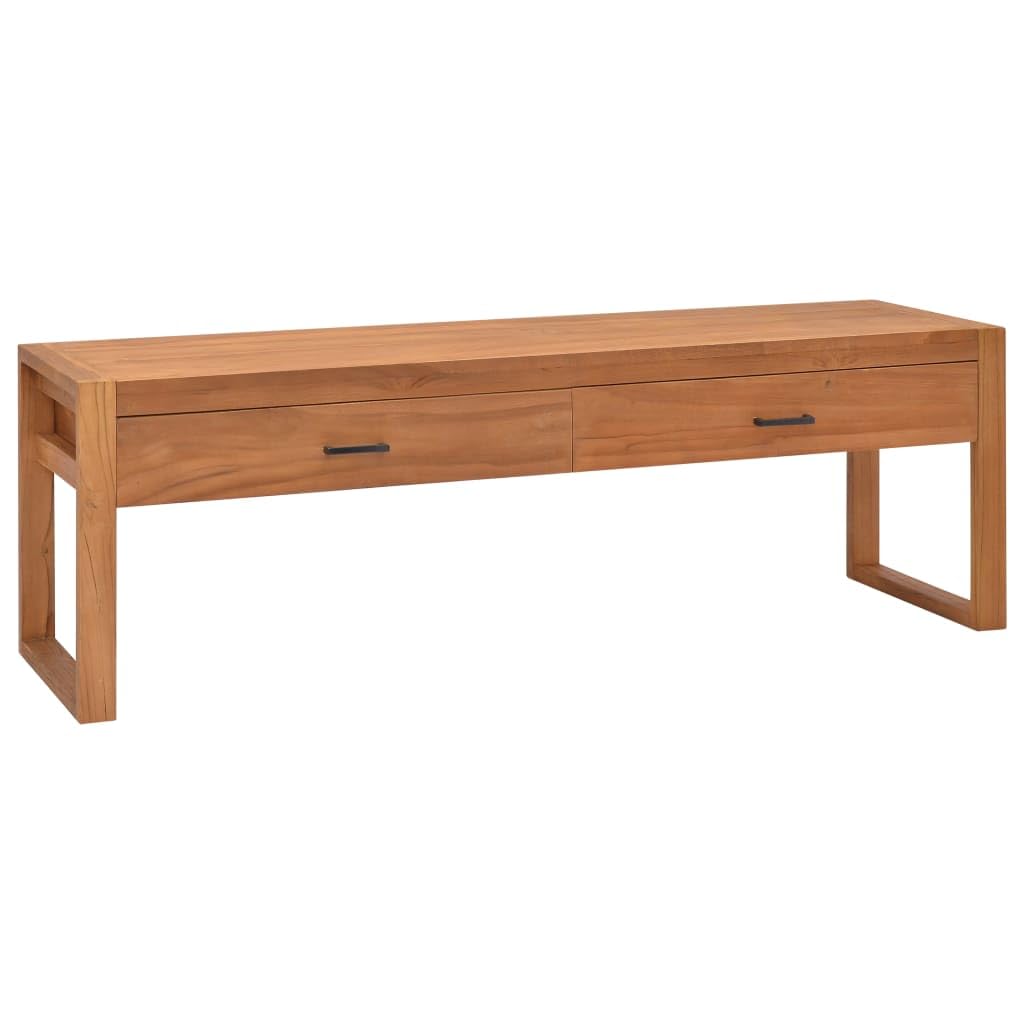 vidaXL Solid Teak TV Stand - Media Console/Storage Cabinet for Living Room/Office - 47.2"x15.7"x17.7" - Brown Teak Wood