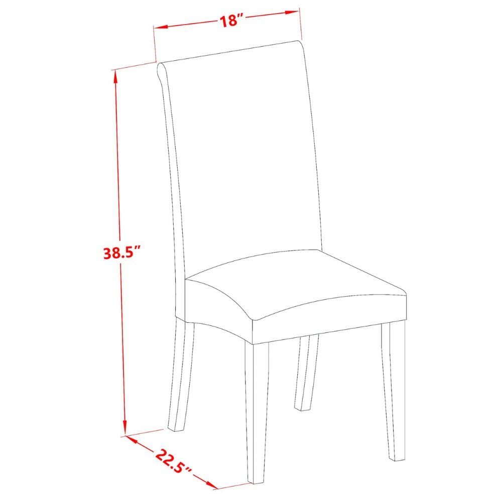 East West Furniture Lyba5-Cap-21 Lynfield 5 Piece Dining Set Includes A Rectangle Wooden Table With Butterfly Leaf And 4 Blue Color Linen Fabric Upholstered Chairs, 36X66 Inch