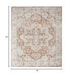HomeRoots 521794 8 x 10 ft. Oriental Power Loom Washable Rectangle Area Rug Gold