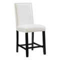 Linon Stewart 24 Fabric & Wood Counter Stool in Glitz White/Black