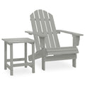 vidaXL Solid Fir Wood Patio Furniture Set, Gray Modern Adirondack Chair and Table, Comfortable and Durable, Ideal for Garden and Outdoor Lounge
