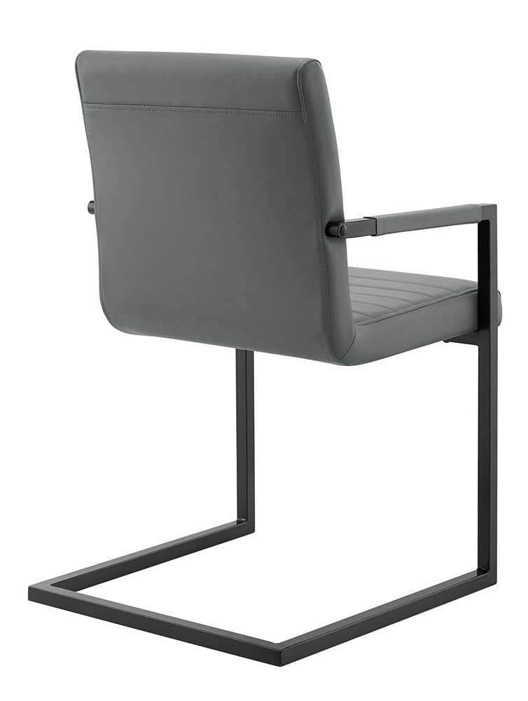 Modway Savoy Vegan Leather Dining Chair Set of 2, Gray