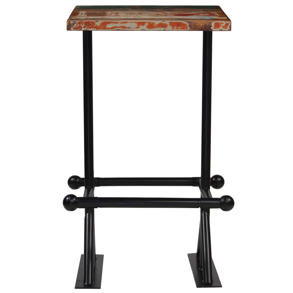 FAMIROSA Bar Table Solid Reclaimed Wood Multicolour 23.6x23.6x42.1