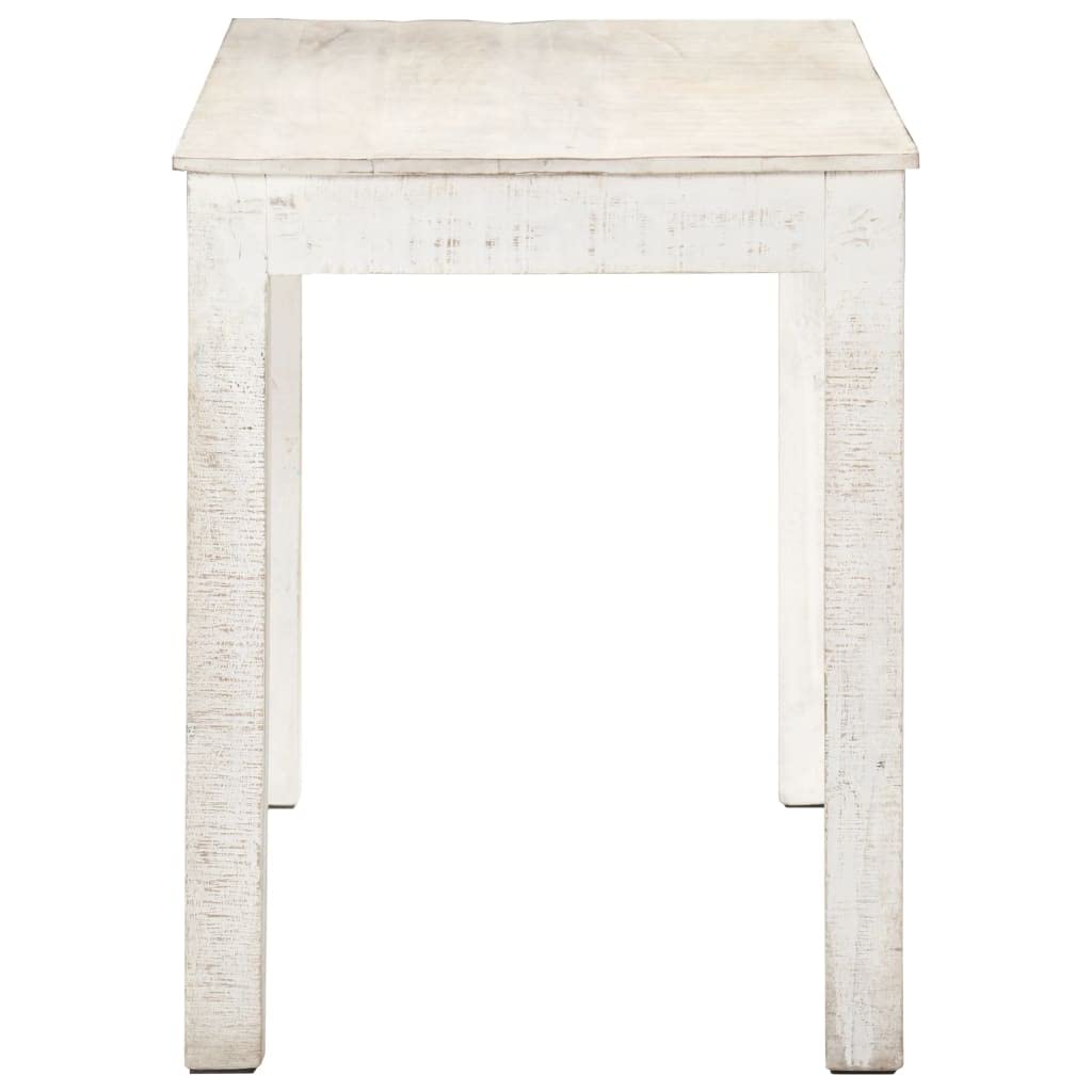 vidaXL Solid Mango Wood Dining Table Rectangular - Spacious, White Finish, Durable, Stylish, Ideal for Dinner Parties, Family Meals, 47.2&quot;x23.6&quot;x29.9&quot;