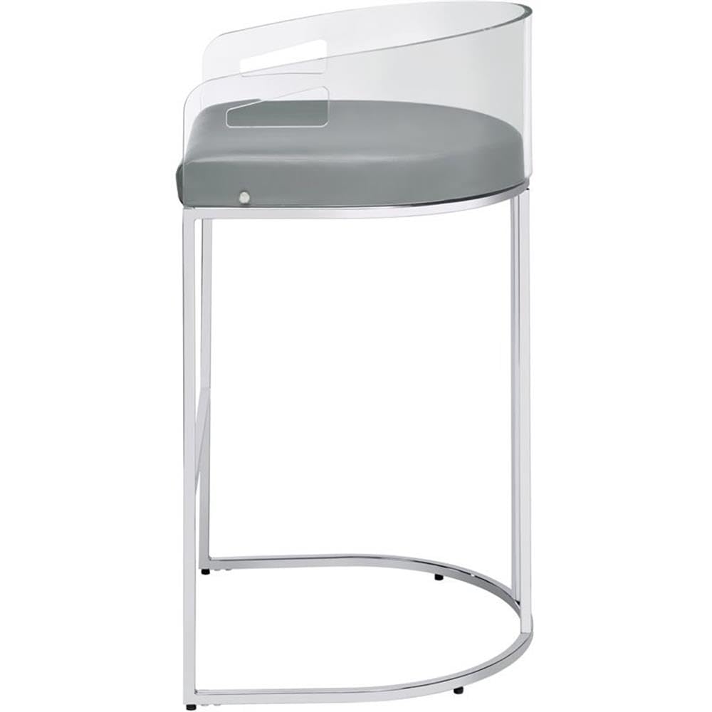 Coaster Furniture Acrylic Back Bar Stools Grey and Chrome (Set of 2) 183406