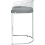 Coaster Furniture Acrylic Back Bar Stools Grey and Chrome (Set of 2) 183406