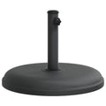 vidaXL Round Parasol Base 17.5"x12.2" - Umbrella Stand for Ø1.3/1.4"/1.5" Poles, Black, Concrete-Filled Plastic Shell, Iron Tube, 33.1lb, Tightening Knob, Outdoor Stability, Assembly Required