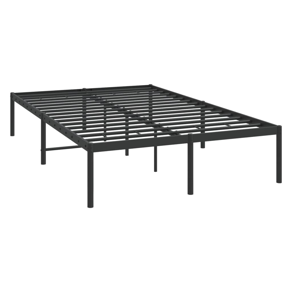 vidaXL Industrial Style Bed Frame with Extra Storage Space, Made from Robust Powder-Coated Steel, Black - Supports Mattresses of 53.1&quot; x 74.8&quot;
