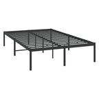 vidaXL Industrial Style Bed Frame with Extra Storage Space, Made from Robust Powder-Coated Steel, Black - Supports Mattresses of 53.1" x 74.8"