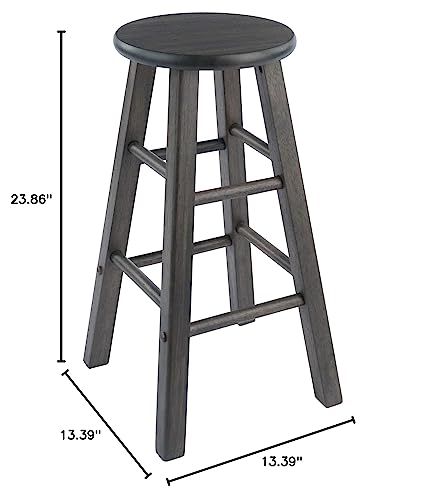 Ergode Wood Element Counter Stool Set | Oyster Gray | 2-Pc Set | Solid Wood | 220lbs Weight Capacity | Stable & Stylish | Multiple Finishes (16274-VV)