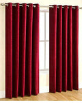 FABDRAPE Polyester Long Door Plain Solid Long Crush Curtain,Maroon,Long Door 9feet,Pack of 1, Grommets