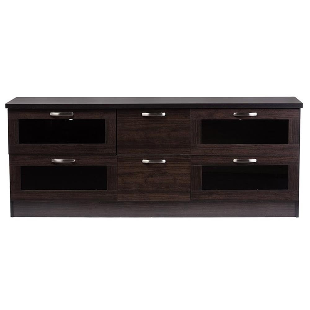 Baxton Studio Tv834133-Wenge Tv Stand, 63&quot;, Dark Brown