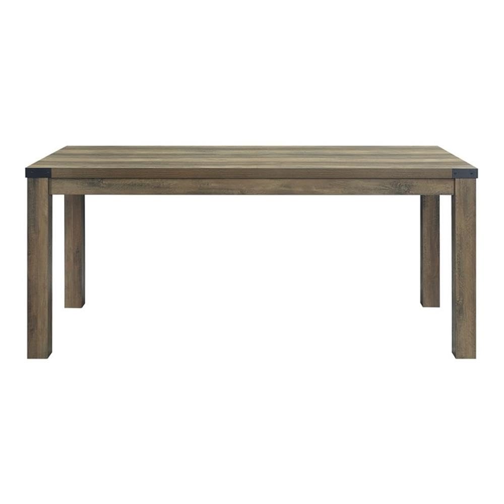 Acme Abiram Wooden Rectangular Dining Table in Rustic Oak