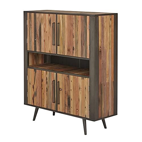 HomeRoots Modern Rustic Double Decker Accent Cabinet