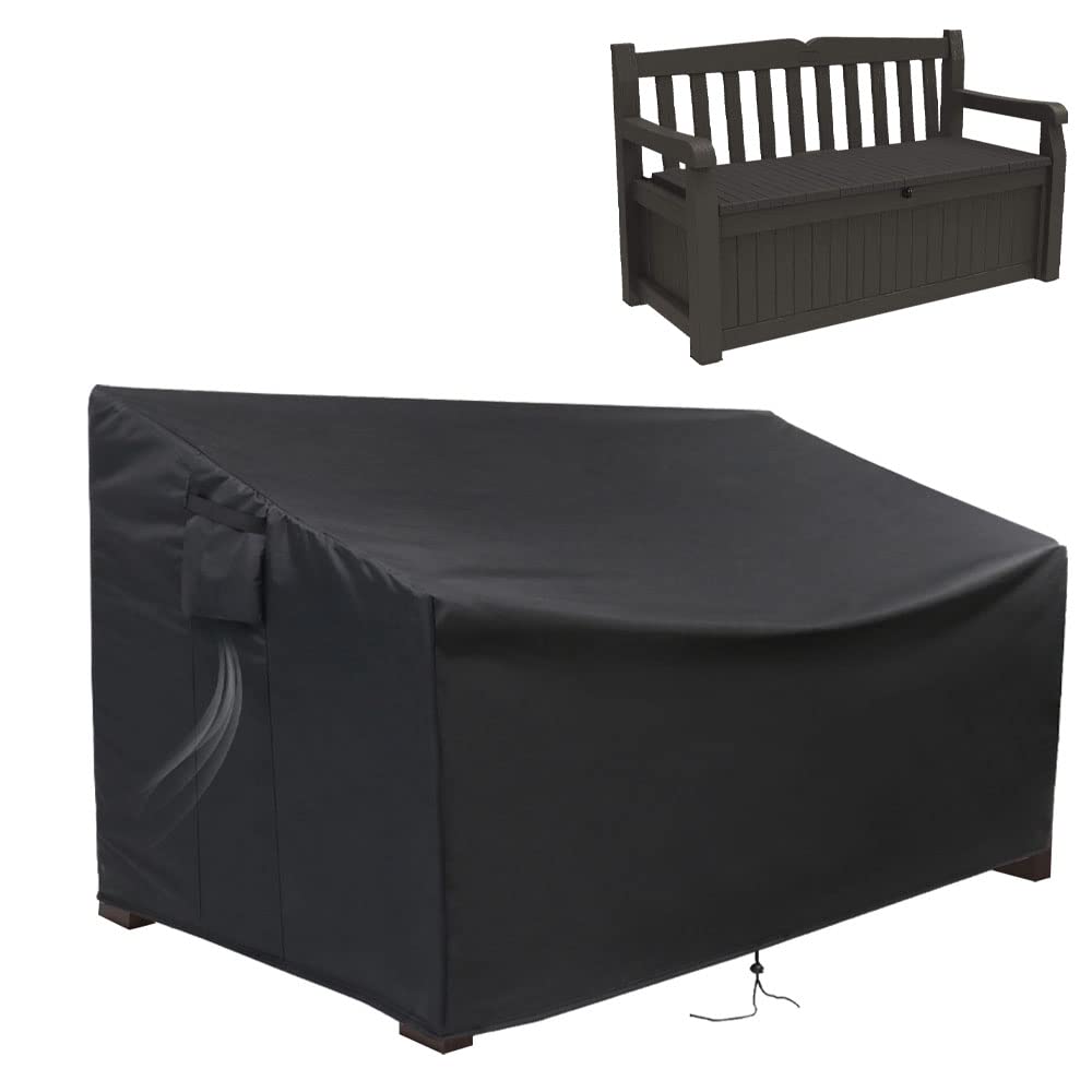 Guisong Outdoor Storage Bench Cover, Protective Cover For Keter Bench Deck Box 70 Gallon, Waterproof Cover For Patio Bench/Seati