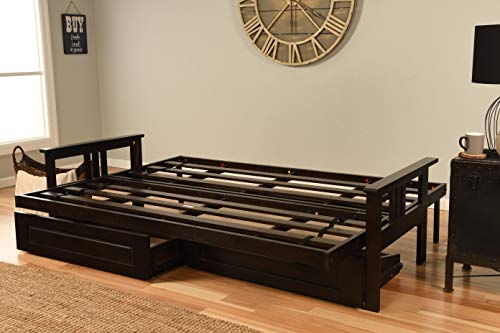 Kodiak Furniture Monterey Queen-Size Futon Frame, Storage Drawers, Espresso Finish