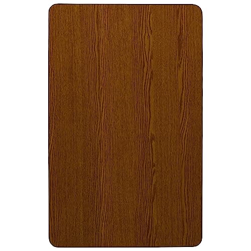 Flash Furniture 30''W x 60''L Rectangular Oak HP Laminate Activity Table - Height Adjustable Short Legs