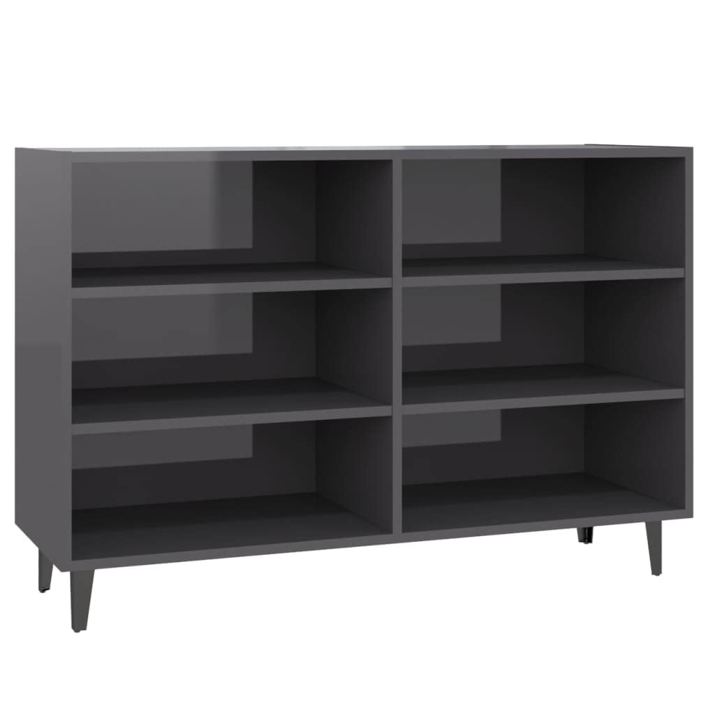 vidaXL Sideboard High Gloss Gray 40.7&quot;x13.8&quot;x27.6&quot; Chipboard