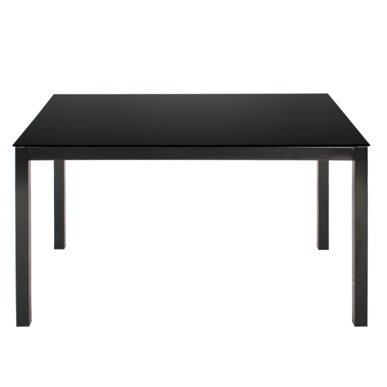 Better Home Products Elliott Tempered Glass Metal Dining Table In Black